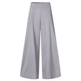thumbnail image 2 of Palazzo Pants for Women Slacks Wide Leg High Waisted Business Casual Work Trousers with Pockets Gray L, 2 of 6
