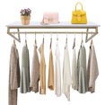 thumbnail image 5 of Gold Metal Garment Clothes Rack Clothing Rack Clothes Wall Shelf Hanger Display, 5 of 12