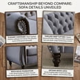 thumbnail image 3 of Sailvan 80" Chesterfield Velvet Sofa, 3 Seater Tufted Couch with Nailhead Trim and Rolled Arms Grey, 3 of 7