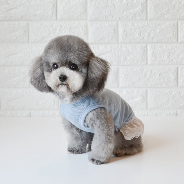 BEADCEST Dog Costume Princess Sky Blue Cotton Adorable Design for Pet Owners 1Pcs