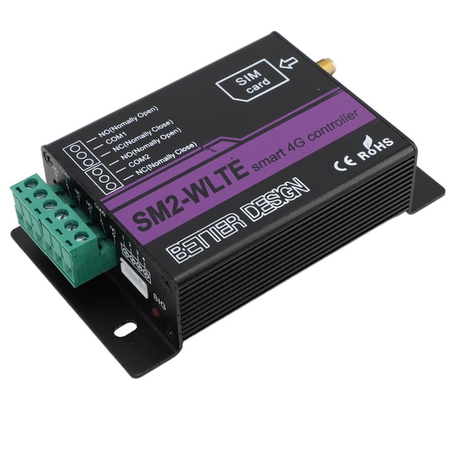 Smart 2 Canal de Control Remoto 4G, Controlador de alarma 4G SMS Alarma de Salida de Energía SMS para el Control del Motor del Abridor de Compuerta