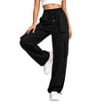 thumbnail image 5 of Mineart Women Solid Cargo Pants Casual Quick Dry Trousers with Elastic Drawstring Waist and Drawstring Hem Multi Pockets Button Trim for Outdoor Hiking, 5 of 9