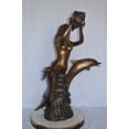 thumbnail image 4 of Mermaid with Two Dolphins Bronze Statue Fountain - Size: 26"L x 22"W x 43"H., 4 of 11