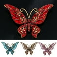 thumbnail image 4 of Soumake Butterflies Shape Large Lapel Pin Christmas Rhinestone Shiny Brooch Pin Scarf Clip, 4 of 8