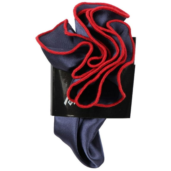 PS-Z-RD-60 - Round Pocket Square Accessory - Navy Red