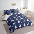 thumbnail image 3 of jejeloiu Xmas Tree Twin Bedding Sets 7-Piece,Christmas Reindeer Bedding Comforter Set,Blue White Snowflake Sheet Sets For Girls,Microfiber Bedroom Decor Reversible, 3 of 8