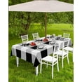thumbnail image 4 of Outdoor Rectangle Tablecloth with Umbrella Hole and Zipper, Black White Plaid Waterproof Table Cover, Spring Farmhouse Buffalo Checkered Washable Patio Tablecloths for Party Picnic, 60"x102", 4 of 6
