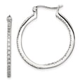 thumbnail image 1 of Beautiful Sterling Silver CZ Hoop Earrings, 1 of 2