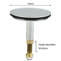 Adjustable Bathtub Stop Plugs 43mm Bathtub Drain Plug 43x8x50mm Suitable For Most Bathtub Pop-up Garbages Nickel-plated Smooth