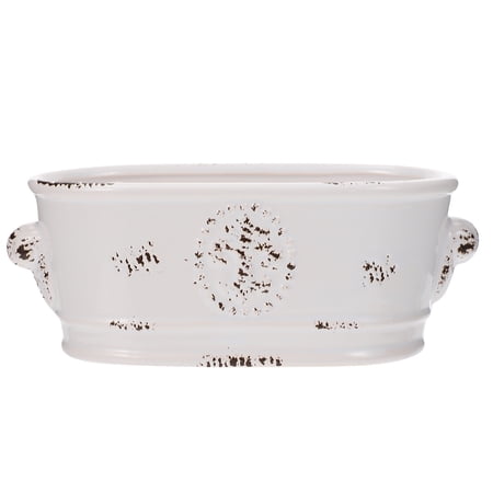 Homemaxs Lovely Flowerpots Indoor Gardening Pots Ceramic Round Pots White Flowerpot