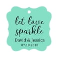 thumbnail image 1 of Darling Souvenir Personalized Fancy Frame Paper Tags Wedding Sparklers Let Love Sparkle Custom Hang Tags-Mint Green-100 Tags, 1 of 1