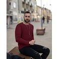 thumbnail image 5 of Ekouaer Long Sleeves Sweater for Men Ribbed Shirts Round Neck Tops Warm Thermal Blouse Soft Lightweight Undershirts, 5 of 6