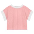 thumbnail image 5 of Summer Savings! THDHVS Girls Shirts,Girls Short Sleeve Tops,Girls Motion Fashion Cut-out Design at the Back Round Neck Short Sleeve Top Pink 4-5 Years, 5 of 5