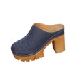 thumbnail image 2 of RKSTN Womens Slippers Trendy Novel Solid Color Round Toe Closed Toe Thick Sole High Heel Versatile Dress Sandals, 2 of 7