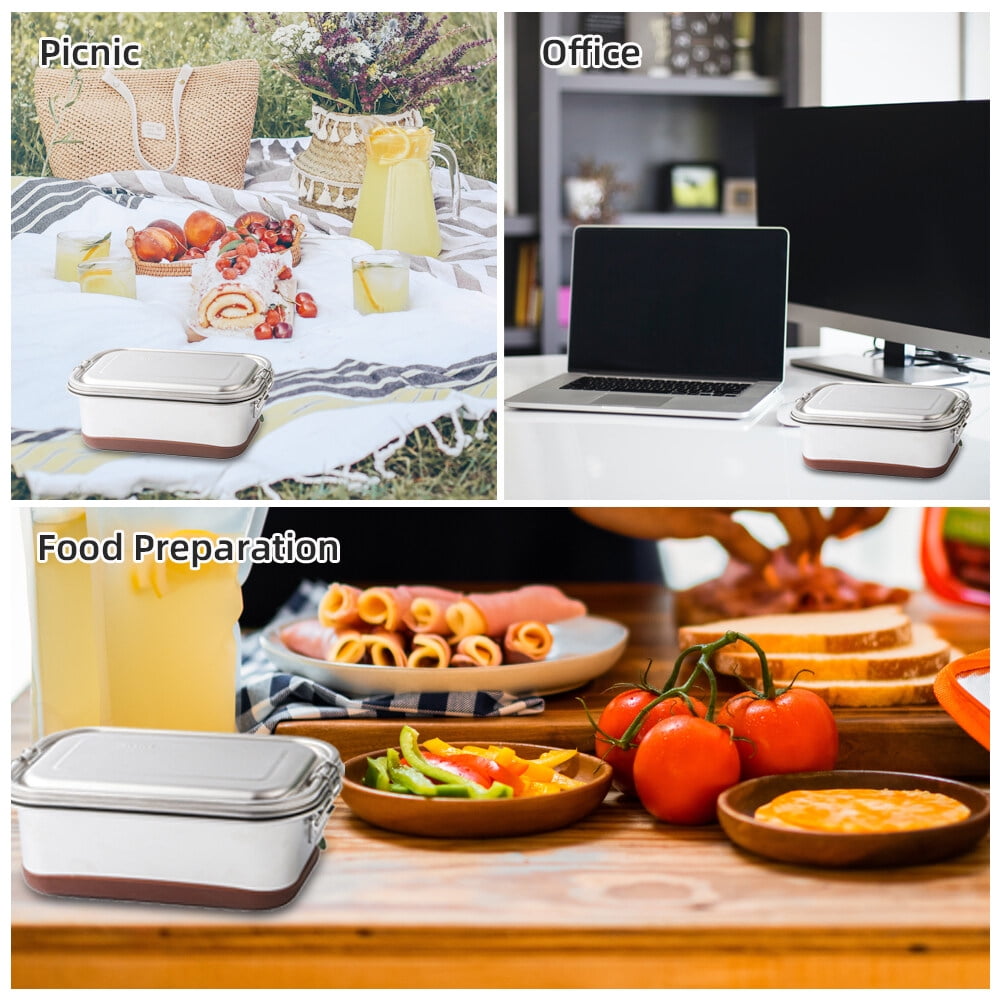 Lunch box,1.2l Bento Box Stainless Steel Lunch Layer 3 1.2l 304 Stainless Steel Box Layer 3 Box With Silicone Bento Box With Qahm Qudai Cometx