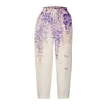 thumbnail image 5 of Awdenio Women's Summer Fashion Casual Pants & Fashionable Printing Cropped Pants High Waisted Wide Leg Pockets on, 5 of 5