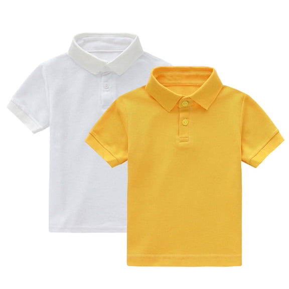 BLVB 2pack Toddler Baby Kids Boy Girl Solid Color Casual Short Sleeve Shirt Pullover Tops Cute Shirts 1-13T