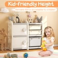 thumbnail image 4 of Infans Kids Toy Storage Organizer Toddler Multipurpose Cabinet Bookshelf Chest w/ Bins, 4 of 7