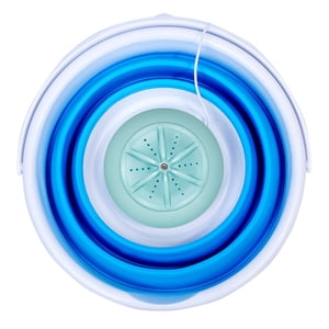 Iumwxz Folding Bucket Washing Machine Portable Turbine Washer USB Laundry Cleaner home decor Blue . hometrends