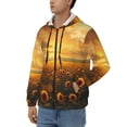 thumbnail image 3 of Wukai Sunflower Sunset Rainfall Print Men's Zip-Up Hoodie,Fleece Full-Zip Hoodie for Men, Hooded Sweatshirt-Medium, 3 of 5