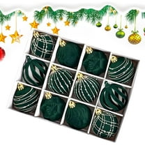 Christmas Ball Ornaments 12 Pcs - 2 inch Large Shatterproof Christmas Balls, Velvet Decorations Indoor, Multi-Styles Holiday Party Hanging Ornaments for Xmas Tree, Wreath, Vines, Red