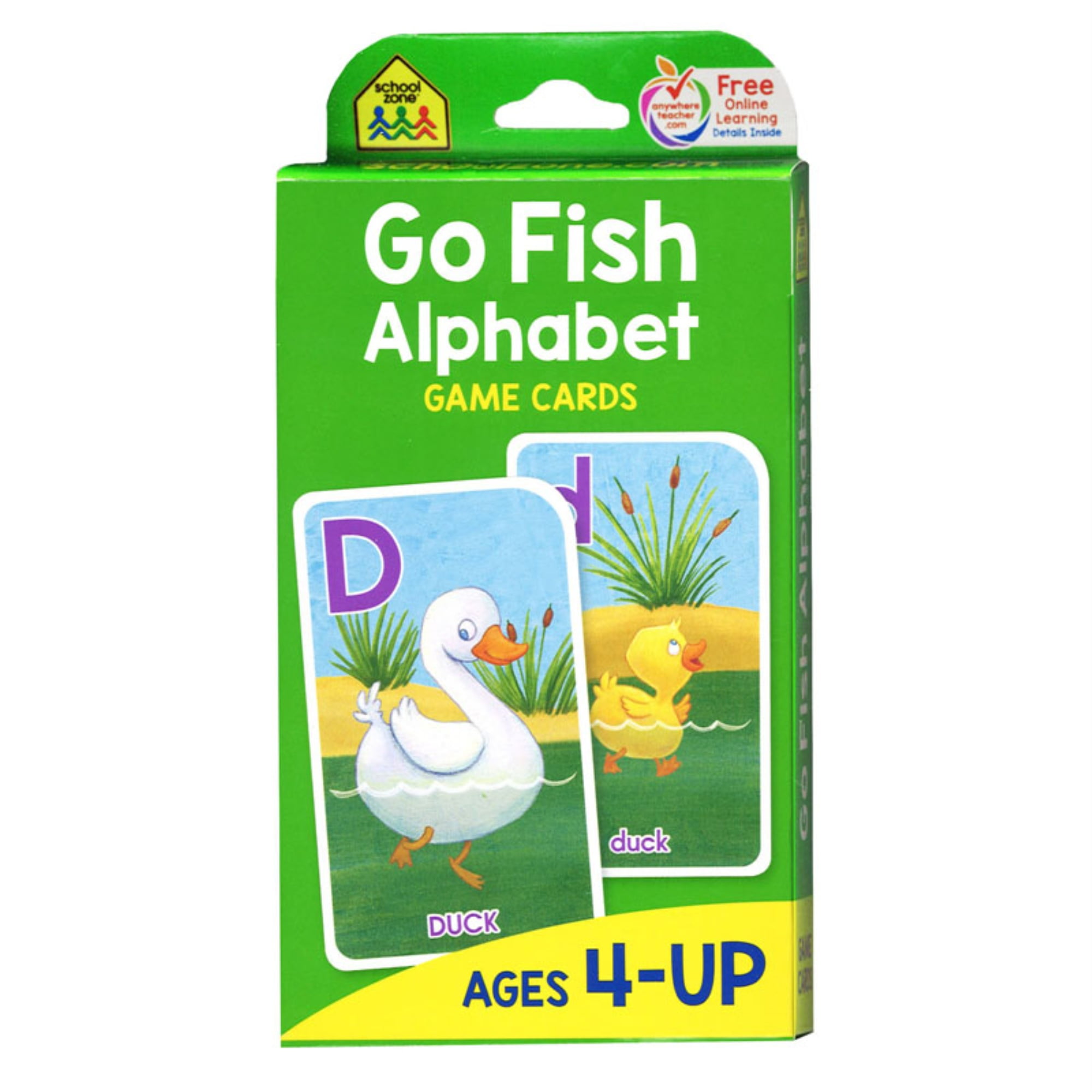Go Fish Alphabet Game Flash Cards Suitable for Kids Ages 4-6 Hinkler 