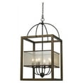 thumbnail image 3 of Cal Lighitng Fx-3536/6L 60W X 6 Mission Rectangular Lantern Wood/Metal Chandelier, 3 of 3
