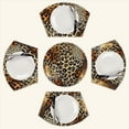 thumbnail image 2 of Leopard print wild cat Round Table Placemats Set Of 5 Wedge Table Mats Washable Heat Resistant Place Mat For Dining Table Kitchen Farmhouse Restaurant, 2 of 6