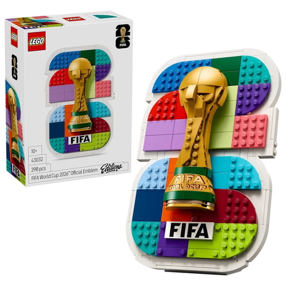 LEGO Editions FIFA World Cup 2026 Official Emblem Set #43032 – 298 Pieces, Buildable Soccer Display with Semi-3D Trophy & Dual Display Options | Ages 10 | World Cup Gift