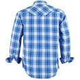 thumbnail image 2 of Coevals Club Men's Western Shirt Cowboy Plaid Country Pearl Snap Button Long Sleeve Two Pockets Work Shirts 29 Blue White 3X-Large, 2 of 7