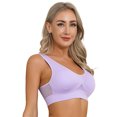 thumbnail image 3 of CHICTRY Womens Seamless Sports Fitness Bra Bustier Bra Removable Cup Pads Tank Top Lavender 3XL, 3 of 6