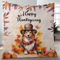 thumbnail image 4 of Happy Thanksgiving Collie Welcome Thankful Fall Autumn Pumpkin Quilt Blanket Collie Dog Lover Gifts Idea Cozy Comforter Throw Blanket - 02021, 4 of 5