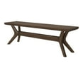 thumbnail image 3 of Plank+Beam Solid Wood Verso Dining Bench, 60" Entryway Bench, Minimalist Room Bench, Walnut, 3 of 8