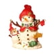 thumbnail image 2 of Caja de baratijas con forma de muñeco de nieve de Navidad Hugo joyero esmaltado con bisagras 5,5 cm x 5 cm x 8 cm, 2 of 10