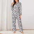 thumbnail image 2 of Fuzoiu Music Player Print Women's Long-Sleeved Pajama,Lounge Button Down Nightwear,Womens Notch Collar Pajama Set-XX-Large, 2 of 7