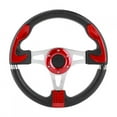 thumbnail image 4 of Volante deportivo de 320 mm/12,5 pulgadas con botón de bocina, piezas universales modificadas para automóviles, color rojo, 4 of 11