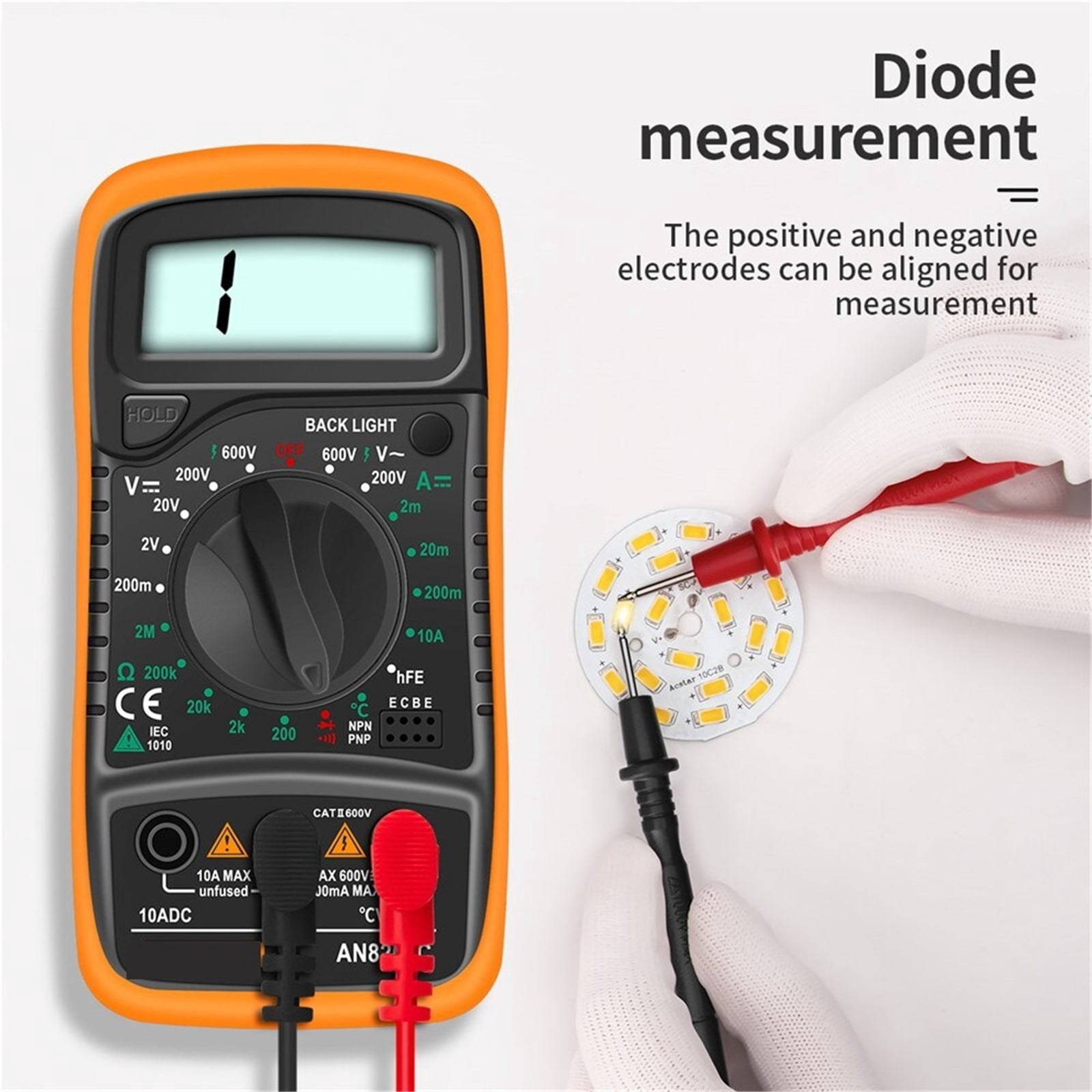 Digital Multimeter AC/DC Ammeter Volt Ohm Multimetro Tester Meter With Thermocouple LCD Backlight Portable ,Battery Test