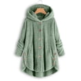 thumbnail image 2 of Vinsonshop Sherpa Coat Womens Winter Coats with Hood Teddy Fleece Jacket Women Womens Long Winter Coat with Hood Hooded Fleece Jacket Women Long Teddy Coat for Women Light Green L, 2 of 8