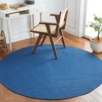 SAFAVIEH Braided Kader Solid Reversible Area Rug, Blue, 3' x 3' Round
