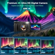 Digital Camera 4K 48MP Vlogging Camera for Youtube Autofocus 16X Digital Zoom Video Cameras with 32GB SD Card