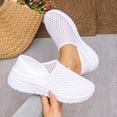 thumbnail image 4 of HomeDM Women's Walking Shoes Closed Toe Slip-On Comfort Summer Breathable Mesh Flat Sneakers, White Size 6, 4 of 9