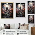 thumbnail image 4 of Designart "Mystical Pagoda Japon painting" Japanese Floater Framed Wall Art Living Room, 4 of 7