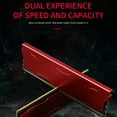 thumbnail image 4 of Desktop Memory Module, Red DDR4, 2666MHz, Aluminium Alloy, Gaming RAM, Computer Chassis Upgrade with Increased Performance, Fast Cooling, 1.2V Standard Voltage, 4 of 7