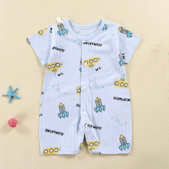JDQJBZ Baby Boy Romper Summer Clothes Short Sleeve Bodysuit Newborn