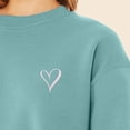 thumbnail image 5 of Dalix Heart Embroidered Fleece Relaxed Boxy Fit Long Sleeve Crewneck Sweatshirt Womens in Arctic Blue S Small, 5 of 5