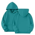 thumbnail image 3 of TQWQT Boys Sweatsuit Tracksuit 2 Piece Kids Sweat Suits Size 7-8 Long Sleeve Solid Color Sweat Set Plain Hooded Sweatshirt and Jogging Pant Kids Outfits Turquoise, 3 of 3