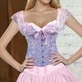 thumbnail image 2 of Elegant Brocade Bustier Corset Top for Women - in Stylish Cap Sleeves Design, 2 of 4