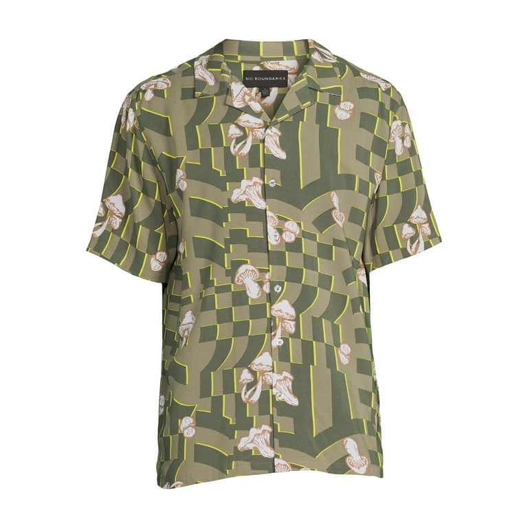No Boundaries Men's Abstract Short Sleeve Resort Shirt (X-Small) :  Clothing, Shoes & Jewelry 