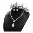 thumbnail image 5 of Set Corona Tiara Tocado Gargantilla Novia Xv Años Reina LingWen 9024719144702, 5 of 5