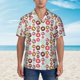 thumbnail image 2 of Fotbe Colorful Donuts Camisa Hawaiana para Hombre Unisex – Camisa Casual de Verano con Botones de Manga Corta de Algodón y Lino,XX-Large, 2 of 7